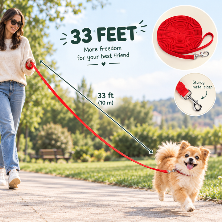 Dog Leash Long Obedience Recall Foot Feet Training Lead 6/15/23/33/50/100 FT
