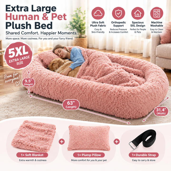 Extra Large Human &amp;amp; Pet Plush Bed