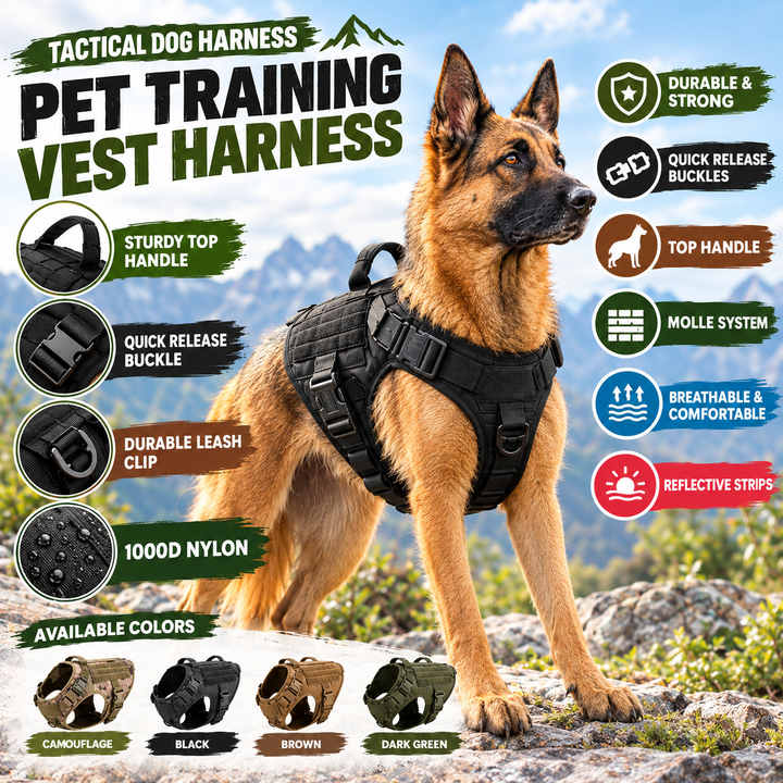 Tactical Dog Harness and Leash Set