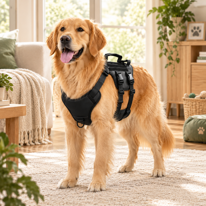 🐕 Tactical No Pull Reflective Dog Harness with Dual Handles