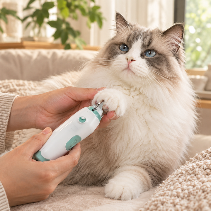 🐱 Adjustable Cat Nail Scissors with Gravity Push Safety Design