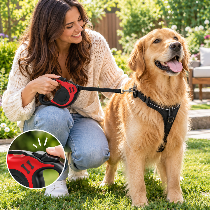 🐕 16.5FT Automatic Retractable Dog Leash with Comfortable Grip